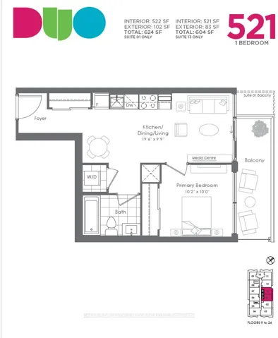 DUO Unit 1801 Floor Plan