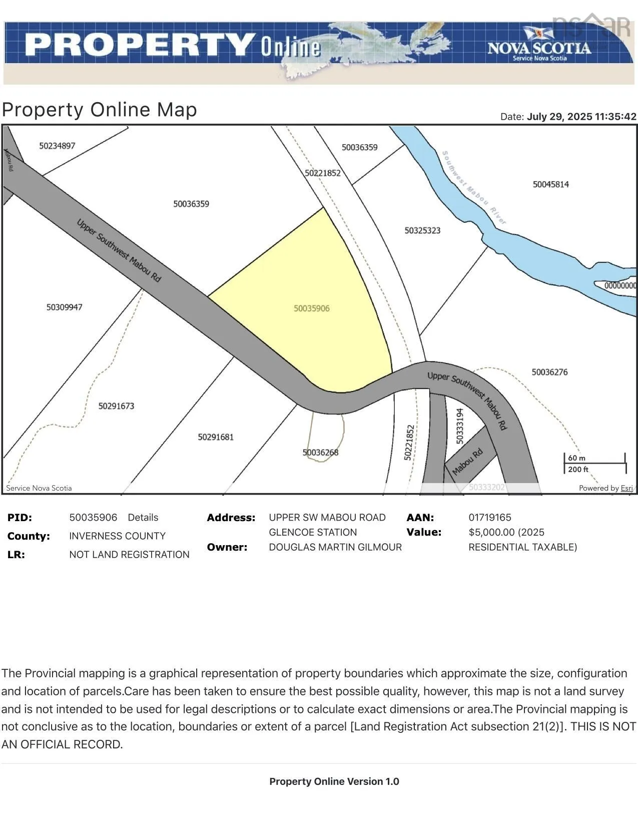 Upper Southwest Mabou Road, Glencoe Station, NS B0E 2W0, ,Land,For Sale,Upper Southwest Mabou,202519026