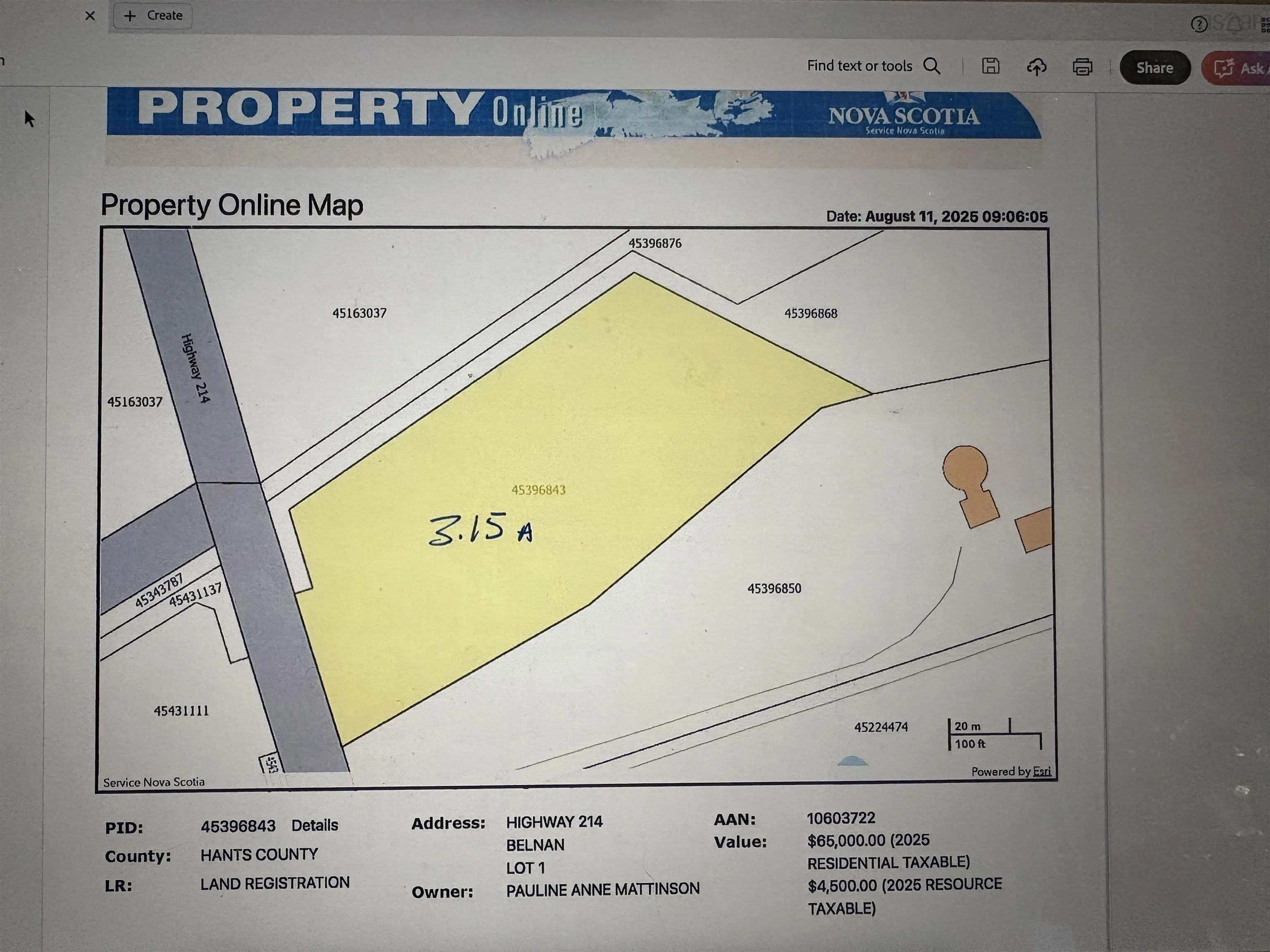 Highway 214 Lot 1, Belnan, NS B2S 2R1, ,Land,For Sale,Highway 214,202520533