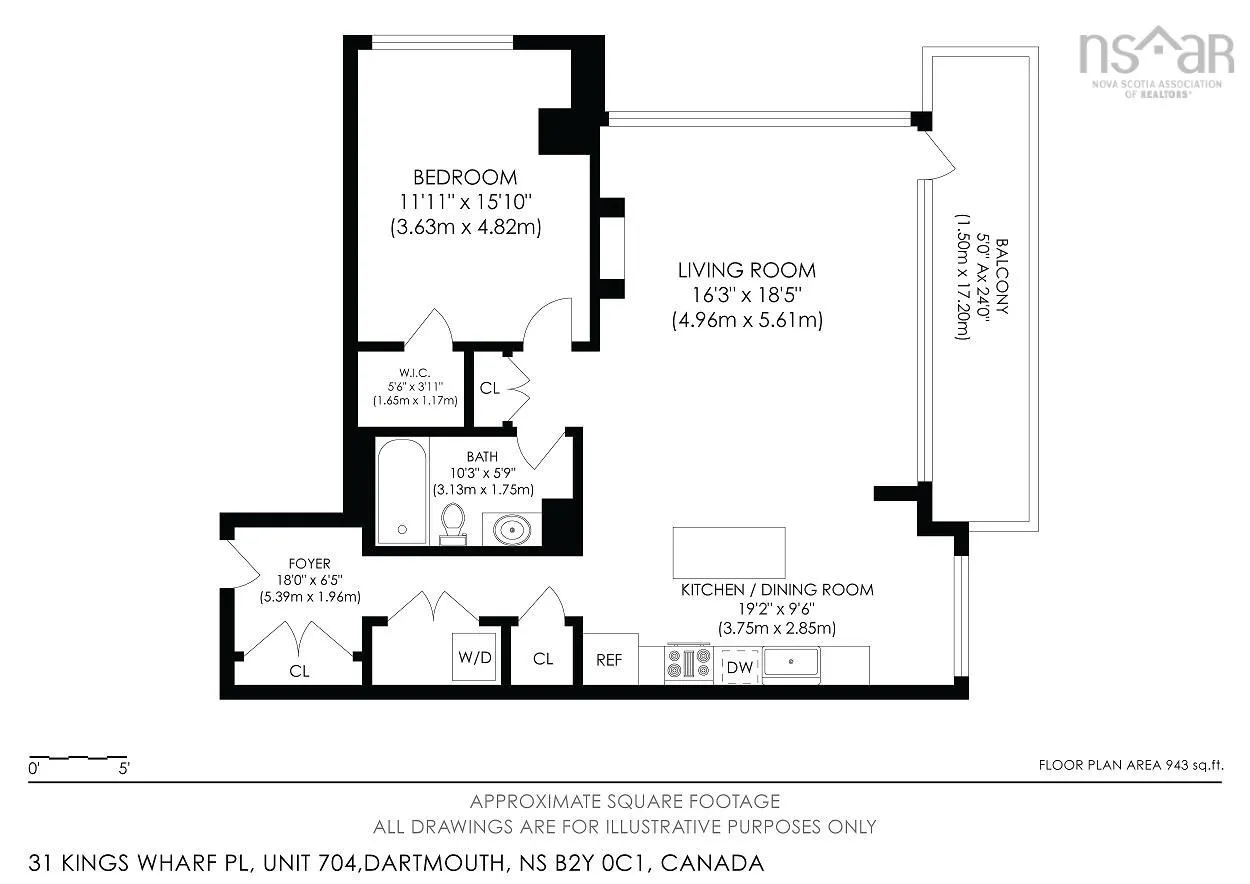 31 - Unit 704 Kings Wharf Place, Dartmouth, NS B2Y 0C1, 1 Bedroom Bedrooms, ,1 BathroomBathrooms,Residential,For Sale,Kings Wharf,202511401