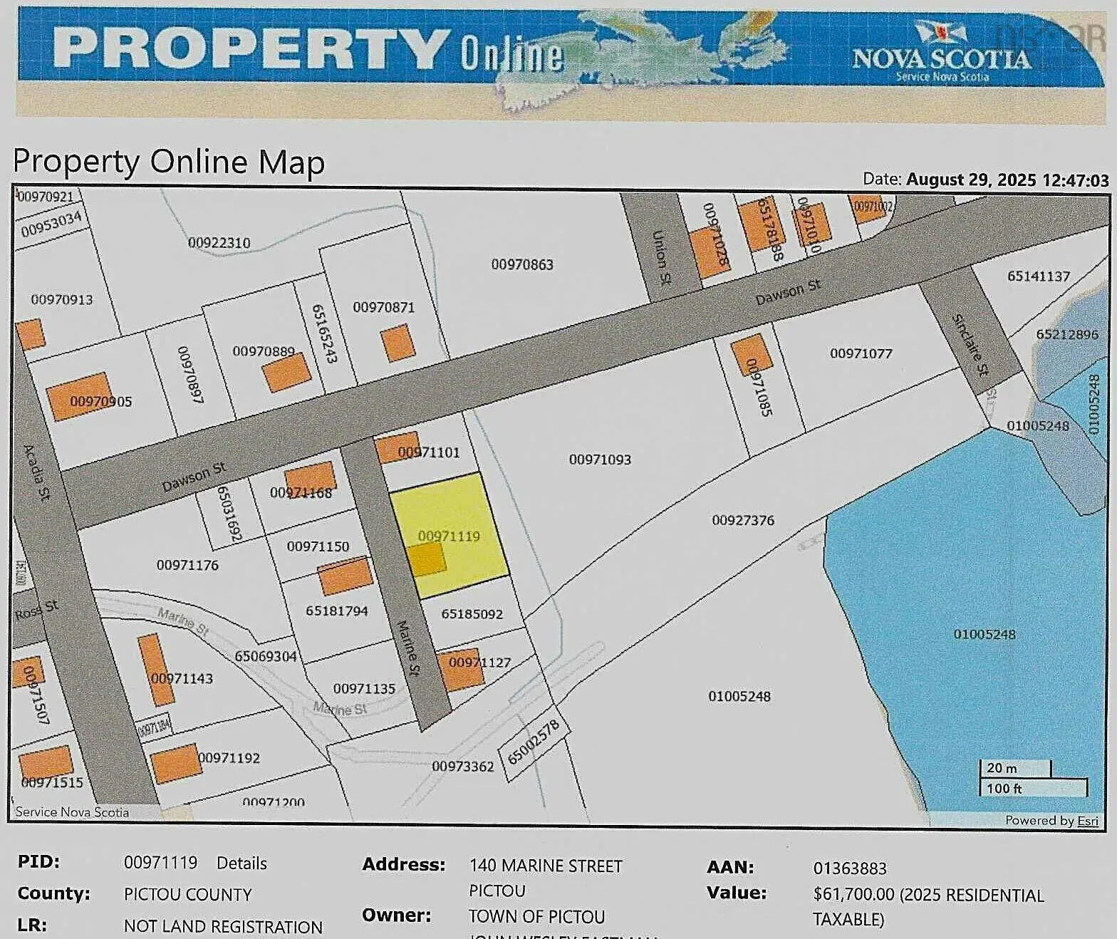 140 Marine, Pictou, NS B0K 1H0, ,Land,For Sale,Marine,202521925
