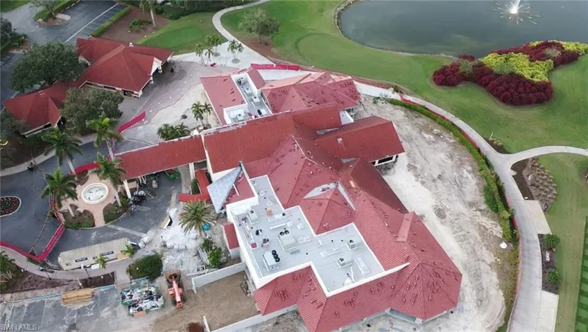 Birds eye view of current clubhouse construction