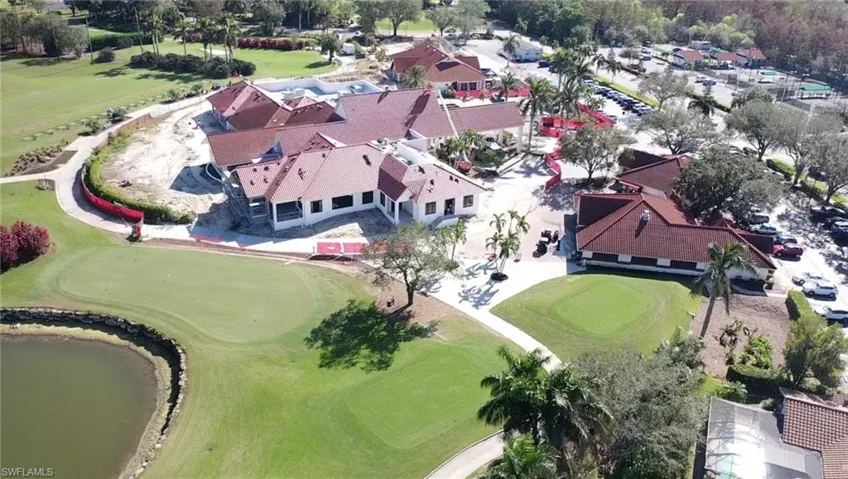 Birds eye view of current clubhouse construction.