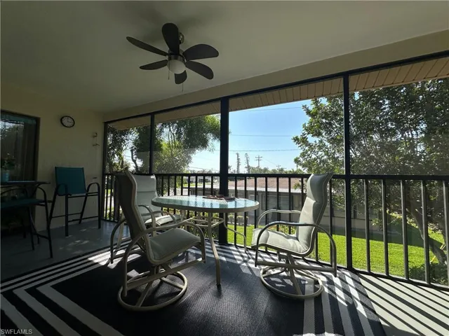 Large screened balcony with western exposure