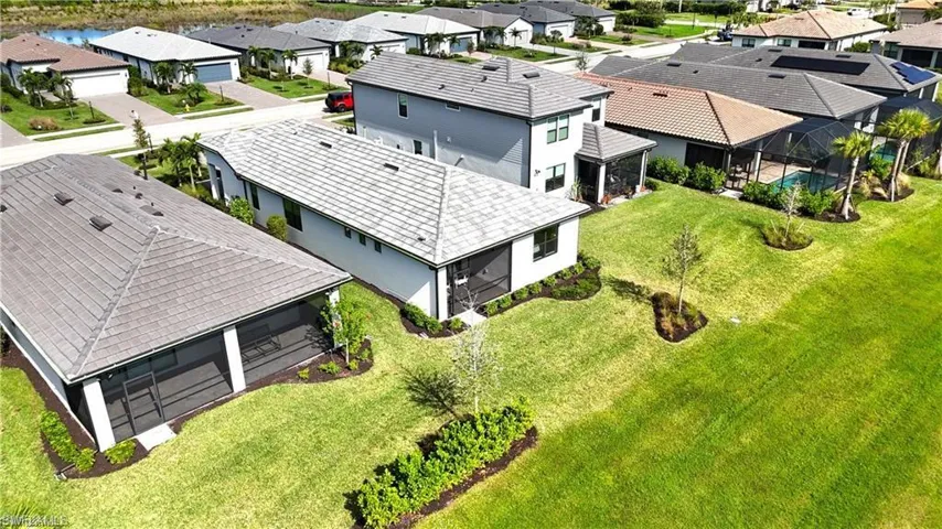 Aerial perspective of suburban area