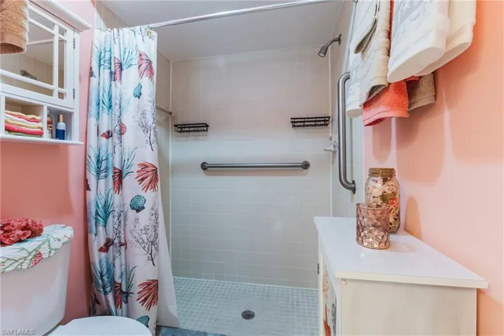 Bathroom with a stall shower