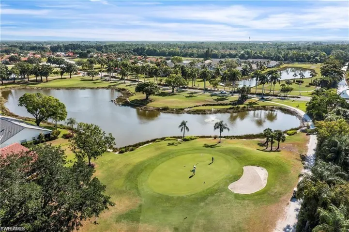 Bird's eye view of course and lagoon