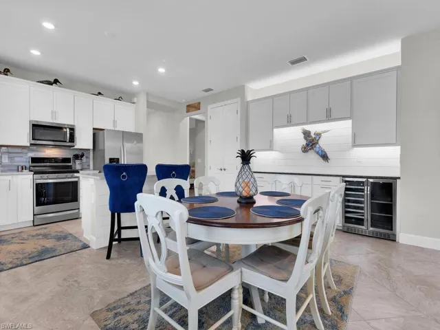Kitchen, Dining Area, and Bar Area