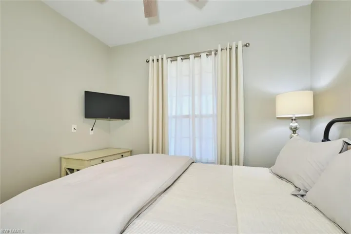 Bedroom with a ceiling fan