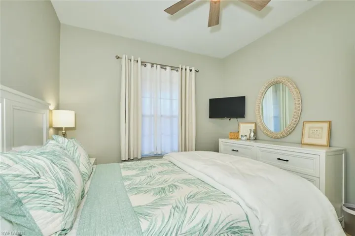 Bedroom with a ceiling fan
