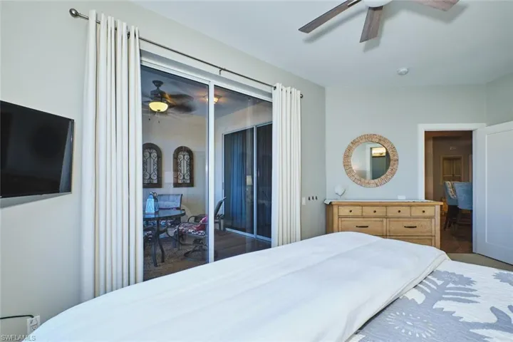Bedroom with a ceiling fan