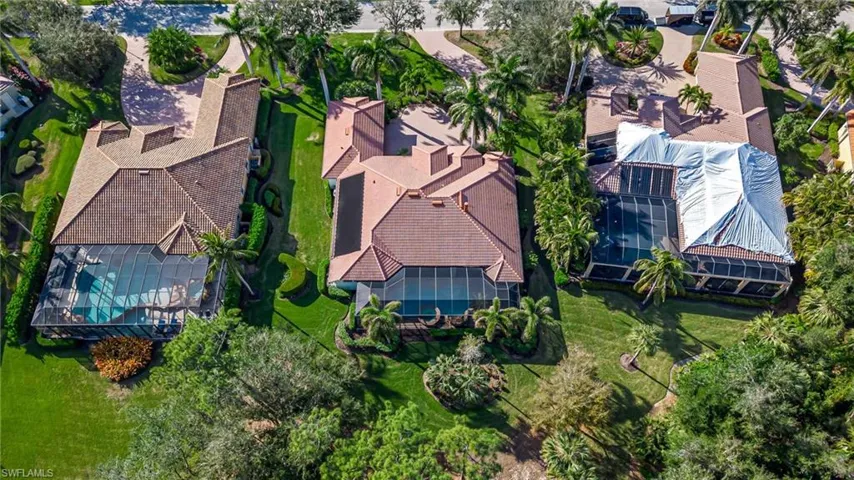 Aerial perspective of suburban area