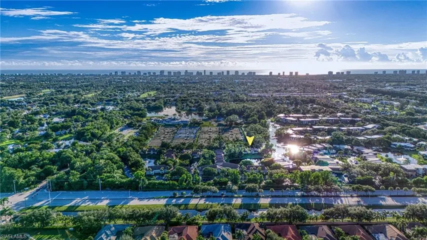 Aerial overview of property's location with skyline