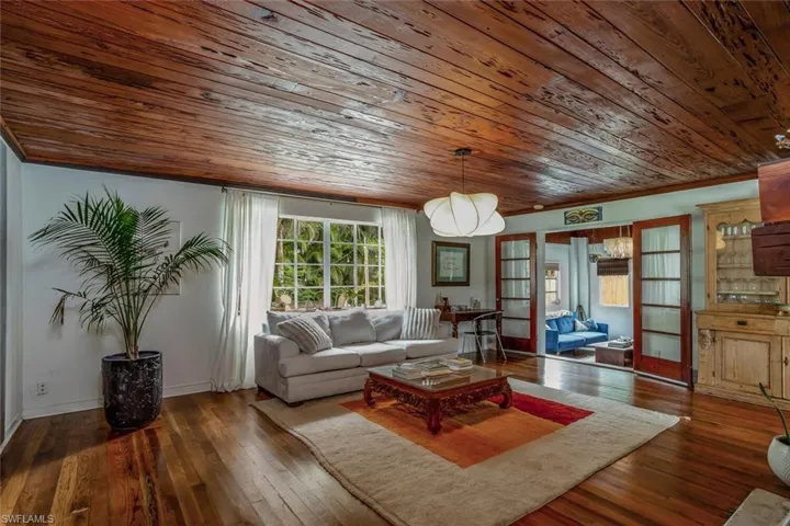 Living area, original wood floors!