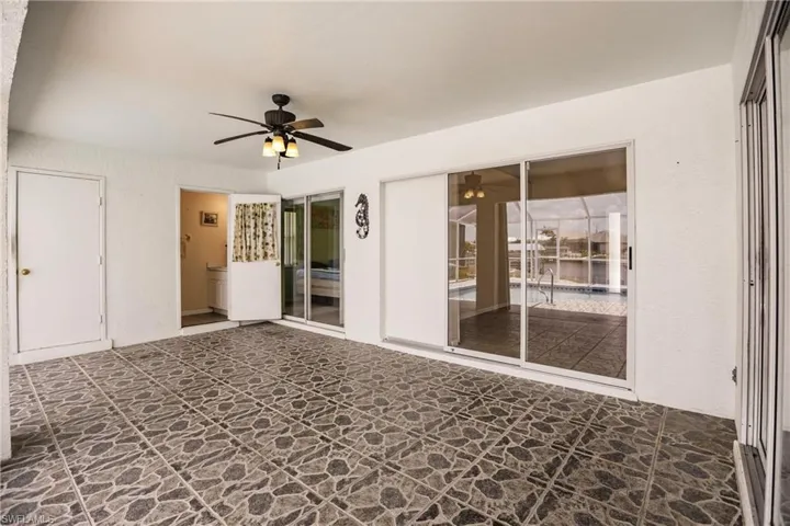 Tiled Lanai with half bath