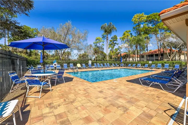 Community pool featuring a patio