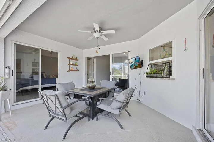 View of patio / terrace featuring ceiling fan