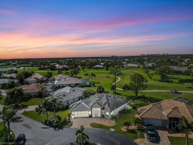 View of aerial view at dusk