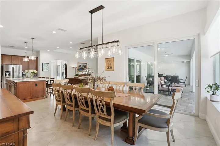 Seat the entire family and guest in this expansive dining room
