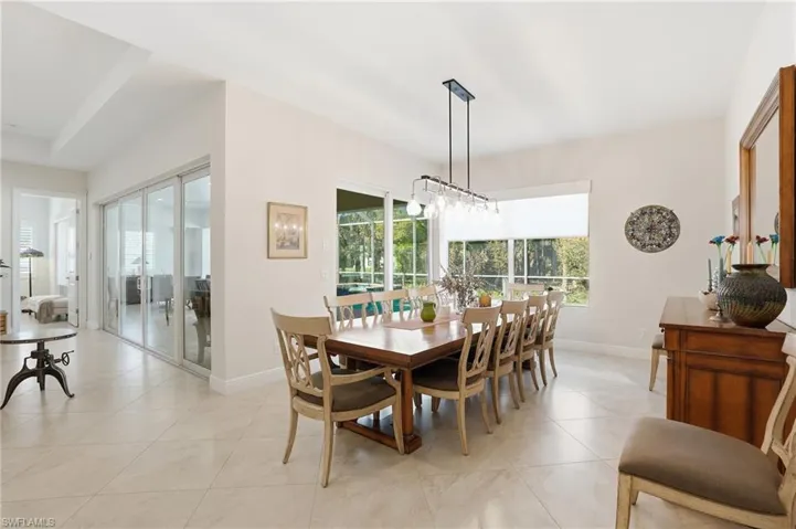 Seat the entire family and guest in this expansive dining room