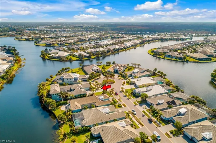 Birds eye view of property featuring a water view.  Such a beautiful location and community!