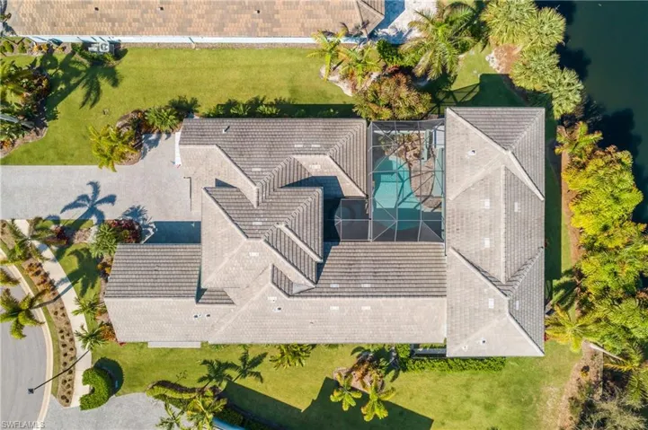 Birds eye view of property.