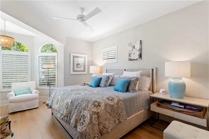 Bedroom with a closet and ceiling fan