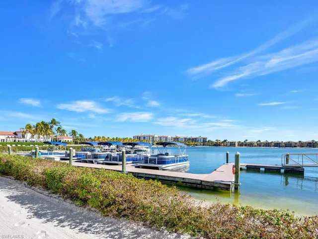 Marina area with multiple boat slips