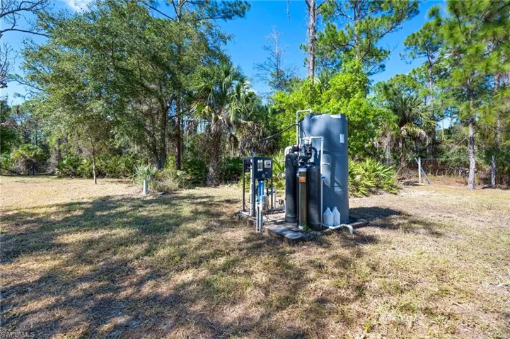Exterior view of a water softener system