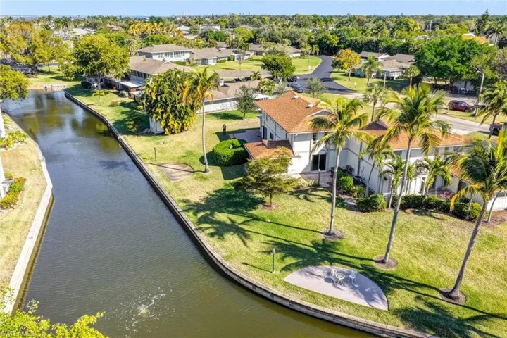 Aerial view of a large body of water