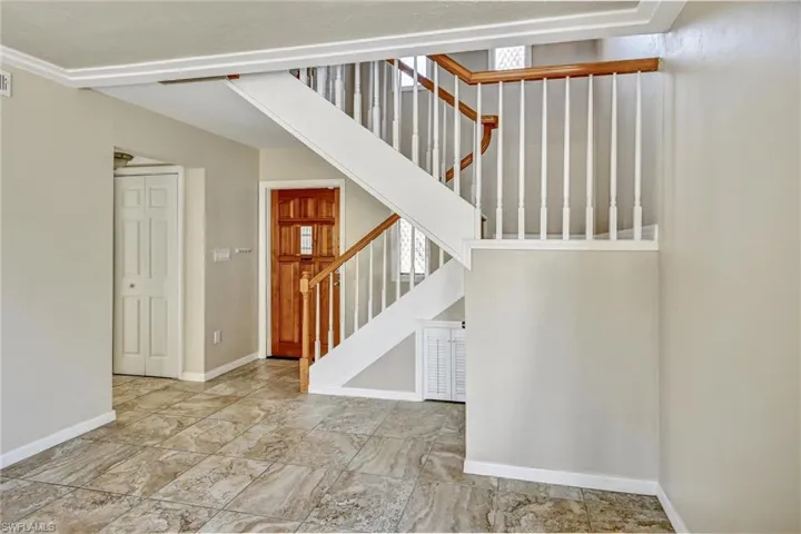 Stairs with baseboards