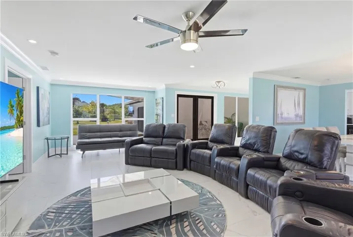 Entry into the front living area with a view of the SPECTACULAR kitchen!  Coastal and Contemporary!