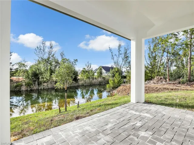 View of patio featuring a water view