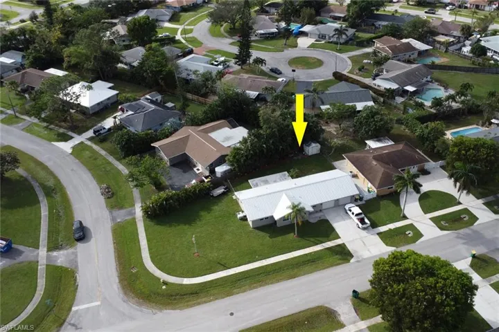 Aerial view of Corner lot