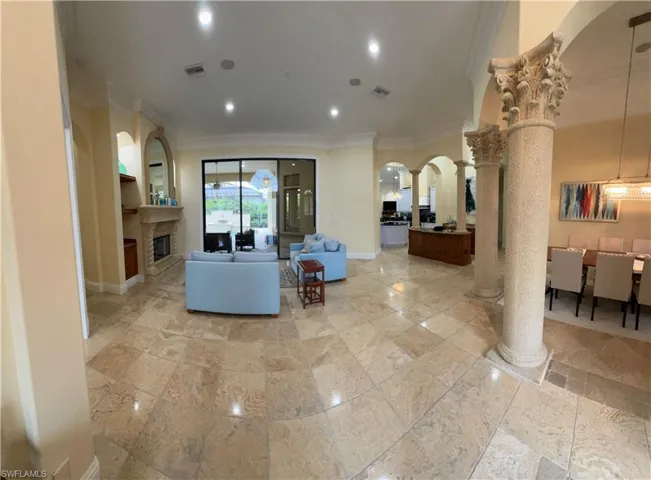 Building lobby featuring visible vents