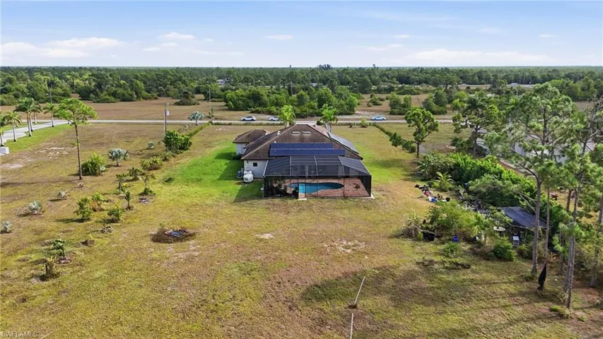 Aerial view of sparsely populated area