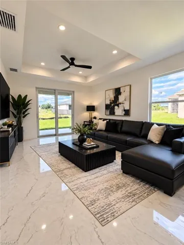 Virtual staged living room
