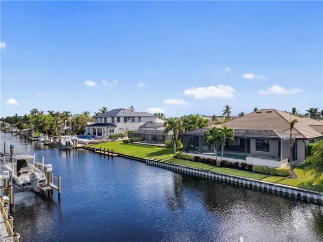 Water view with a boat dock