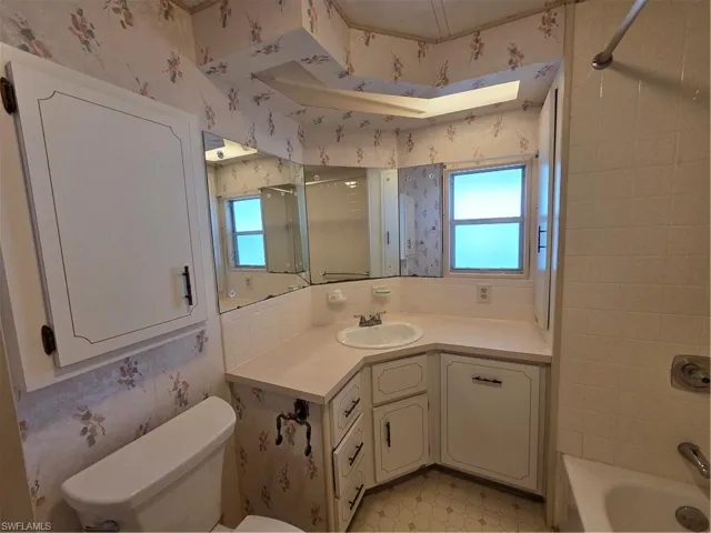 Hall Bath with tub/shower combination