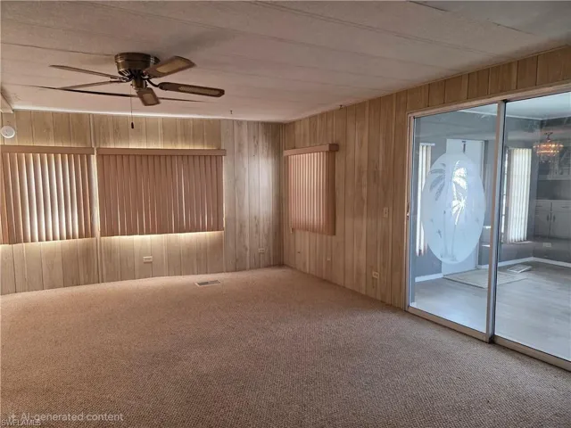 Sliding glass doors lead to the Florida room from the Living room