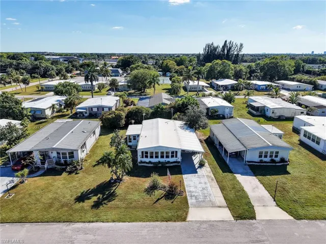 Aerial perspective of suburban area