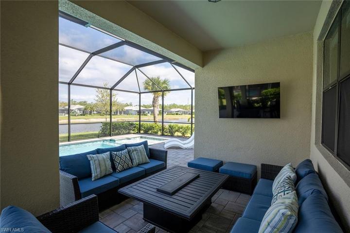 Outdoor seating area & TV