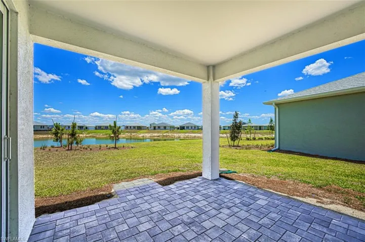 View of terrace featuring a water view