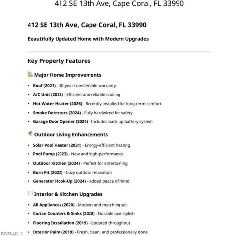412 Se 13th Ave, Cape Coral, Florida 33990