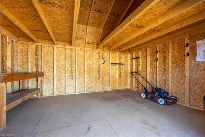 Interior of the shed