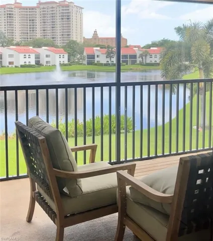 Balcony with a water view