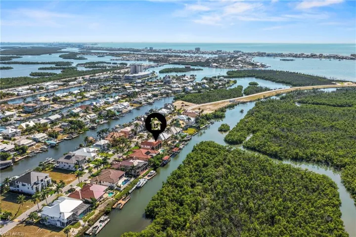 Bird's eye view of a large body of water