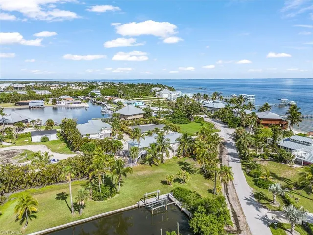 Aerial view of home looking West toward Boca Grande and the Gulf of Mexico.