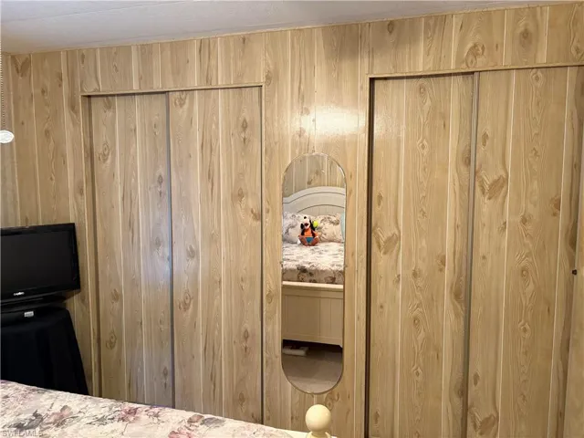 View of bedroom closets