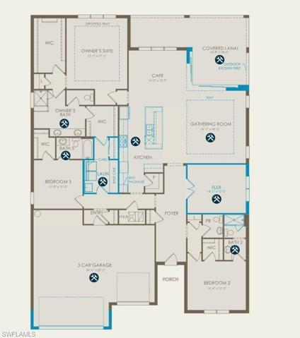 Floor plan configured with selected options